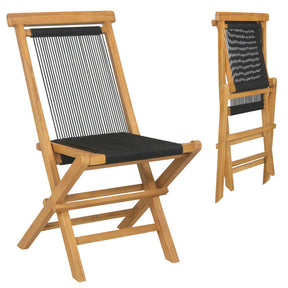 2 Piece Indonesia Teak Patio Folding Chairs for Porch Backyard Poolside