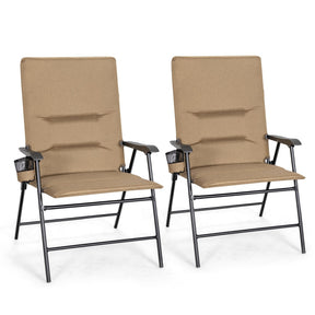 2 Pieces Patio Padded Folding Portable Dining Chair for Outdoor Camping