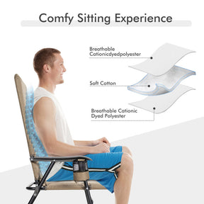 2 Pieces Patio Padded Folding Portable Dining Chair for Outdoor Camping