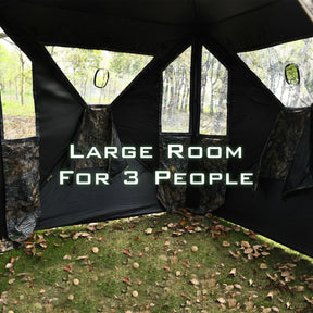 3-Person Portable Pop-Up Ground Tent with Gun Ports and Carrying Bag