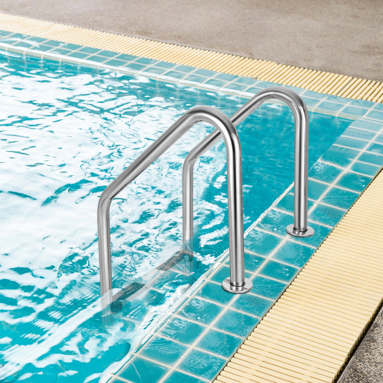 3-Step Stainless Steel Swimming Pool Ladder with Anti-Slip Footsteps