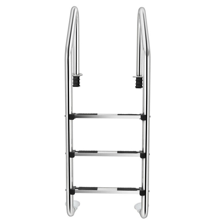 3-Step Stainless Steel Swimming Pool Ladder with Anti-Slip Footsteps