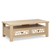 3-Tier Coffee Table with 2 Drawers and Open Shelf for Living Room and Office