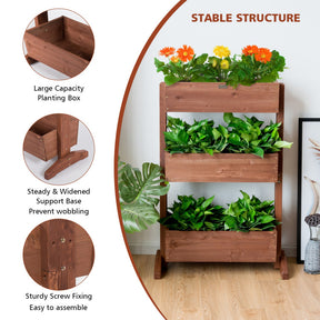 3-Tier Raised Garden Bed with Detachable Ladder and Adjustable Shelf