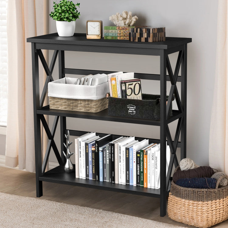 Hikidspace 3-Tier Wooden Multi-Functional Storage Bookshelf for Books