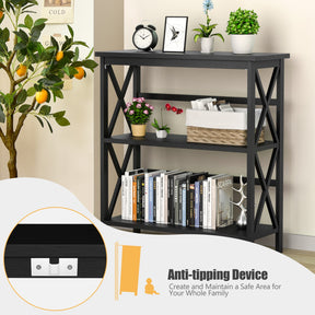 Hikidspace 3-Tier Wooden Multi-Functional Storage Bookshelf for Books