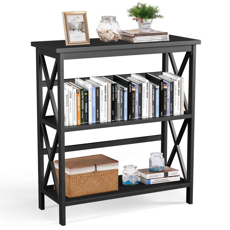 Hikidspace 3-Tier Wooden Multi-Functional Storage Bookshelf for Books