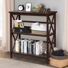 Hikidspace 3-Tier Wooden Multi-Functional Storage Bookshelf for Books