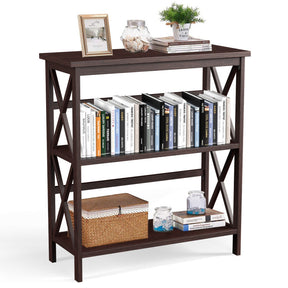 Hikidspace 3-Tier Wooden Multi-Functional Storage Bookshelf for Books