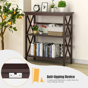 Hikidspace 3-Tier Wooden Multi-Functional Storage Bookshelf for Books