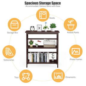 Hikidspace 3-Tier Wooden Multi-Functional Storage Bookshelf for Books