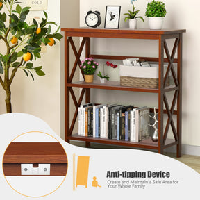 Hikidspace 3-Tier Wooden Multi-Functional Storage Bookshelf for Books