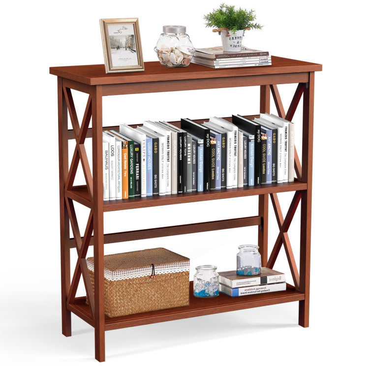 Hikidspace 3-Tier Wooden Multi-Functional Storage Bookshelf for Books