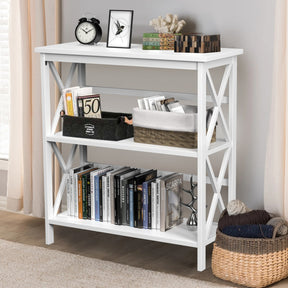 Hikidspace 3-Tier Wooden Multi-Functional Storage Bookshelf for Books