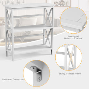 Hikidspace 3-Tier Wooden Multi-Functional Storage Bookshelf for Books