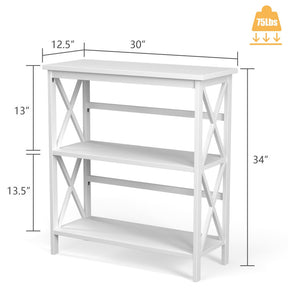 Hikidspace 3-Tier Wooden Multi-Functional Storage Bookshelf for Books