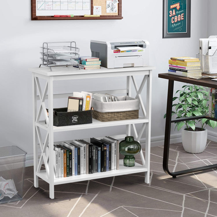 Hikidspace 3-Tier Wooden Multi-Functional Storage Bookshelf for Books