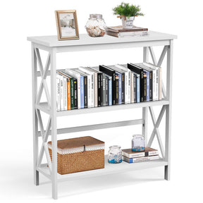 Hikidspace 3-Tier Wooden Multi-Functional Storage Bookshelf for Books