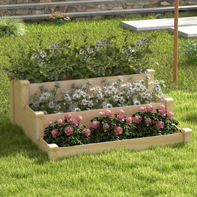 3-Tier Wooden Raised Garden Bed for Backyard Patio