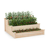 3-Tier Wooden Raised Garden Bed for Backyard Patio