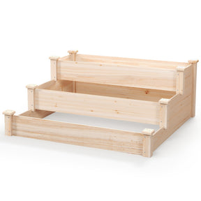 3-Tier Wooden Raised Garden Bed for Backyard Patio