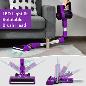 3-in-1 Handheld Cordless Stick Vacuum Cleaner with 6-cell Lithium Battery and Accessories