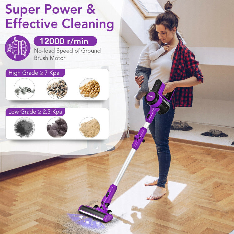 3-in-1 Handheld Cordless Stick Vacuum Cleaner with 6-cell Lithium Battery and Accessories