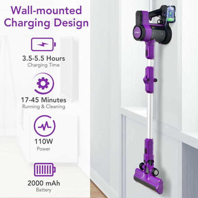 3-in-1 Handheld Cordless Stick Vacuum Cleaner with 6-cell Lithium Battery and Accessories