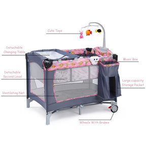 Hikidspace 3-in-1 Portable Baby Crib Sleep Bassinet