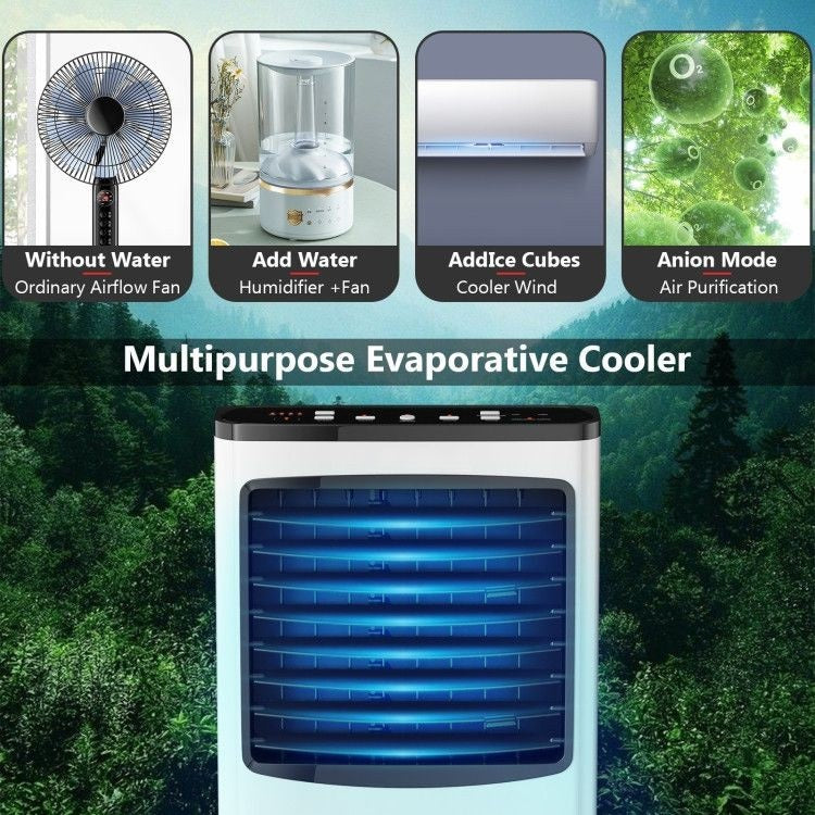 3-in-1 Portable Evaporative Air Conditioner Cooler with Remote Control and Timer