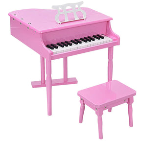 30-Key Kids Toys Piano Keyboard with Bench Piano Lid and Music Rack