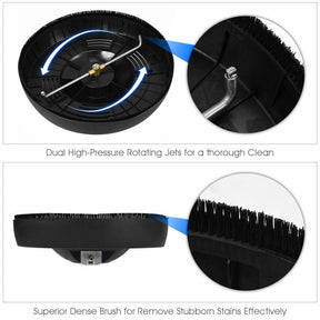 3000PSI 16 Inch Pressure Washer Surface Cleaner Attachment with 2 Nozzles