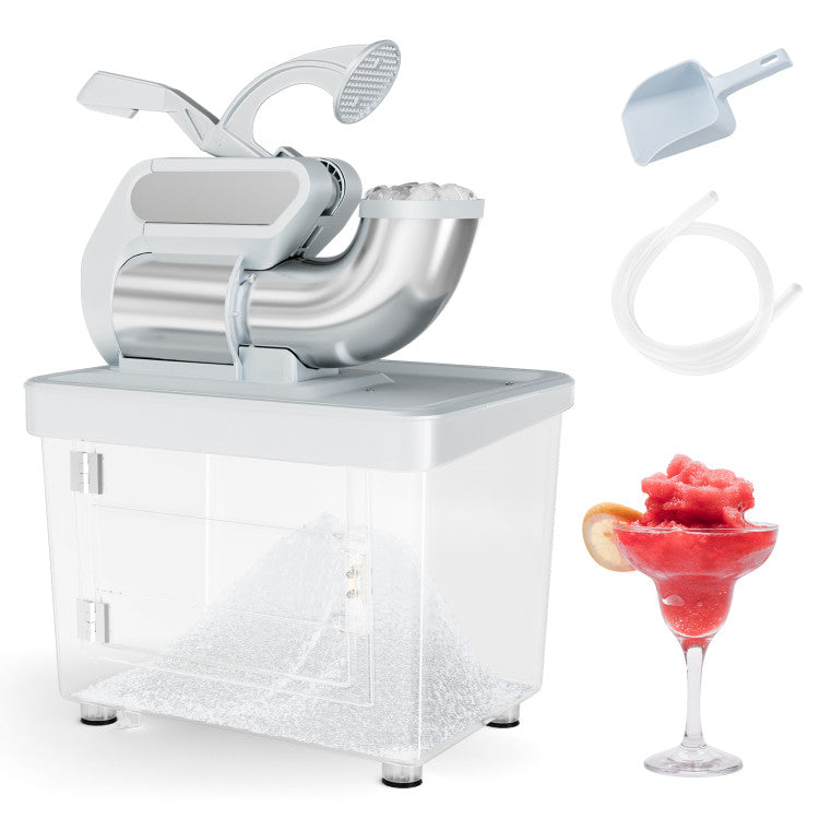 Hikidspace 300W Commercial Ice Crusher with Dual Blades and Safety Switch for Home or Commercial_Gray