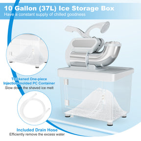 Hikidspace 300W Commercial Ice Crusher with Dual Blades and Safety Switch for Home or Commercial_Gray