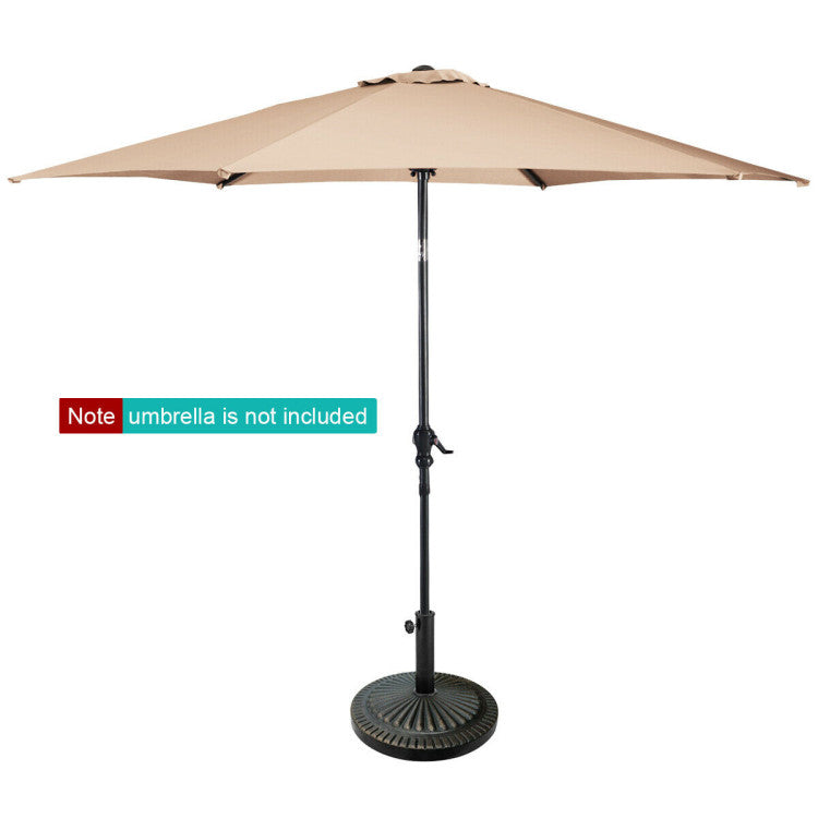 31.5 lbs Outdoor Heavy-Duty Stand Bronze Market Umbrella Base with Adjustable Pole