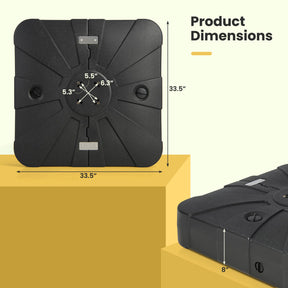 33.5 x 33.5 Inch 33 Ibs Fillable 360-Degree Rotatable Cantilever Umbrella Base with Wheels