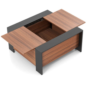 36.5 Inch Coffee Table with Sliding Top and Hidden Storage Compartment