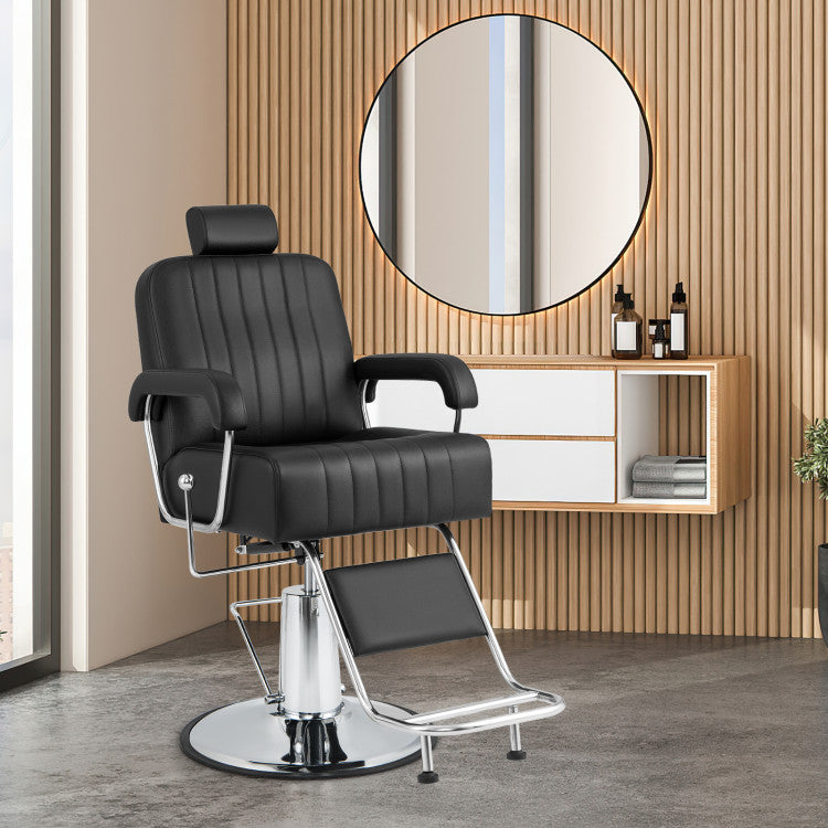 360 Degrees Swivel Salon Hydraulic Barber Chair with Adjustable Headrest and Backrest