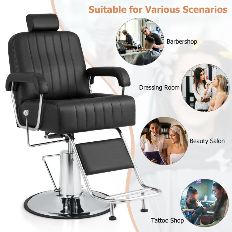 360 Degrees Swivel Salon Hydraulic Barber Chair with Adjustable Headrest and Backrest