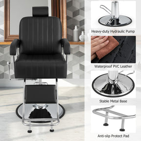 360 Degrees Swivel Salon Hydraulic Barber Chair with Adjustable Headrest and Backrest