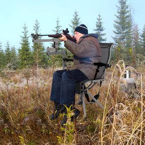 360° Swivel Foldable Hunting Chair Blind Chair with Adjustable Legs and Gun Holder