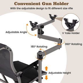 360° Swivel Foldable Hunting Chair Blind Chair with Adjustable Legs and Gun Holder