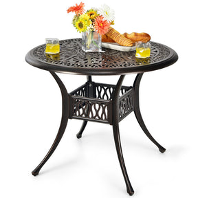 36 Inch Patio Round Dining Bistro Table with Umbrella Hole