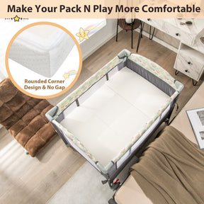 3 Inch Tri-Fold Ultra Soft Foam Baby Playard Mattress with Carry Bag