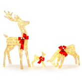 3 Pieces Lighted Reindeer Family Set with 230 LED Lights Stakes for Christmas