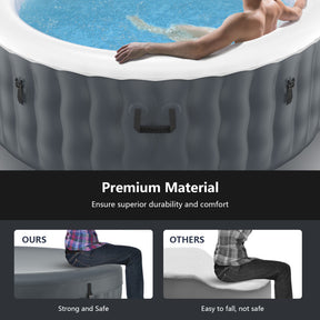 4-Person Inflatable Hot Tub Spa with 108 Massage Bubble Jets and Accessories