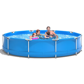 4-Person 12-Inch Round Above-Ground Swimming Pool with Pool Cover