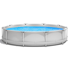 4-Person 12-Inch Round Above-Ground Swimming Pool with Pool Cover