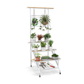 4-Tier Hanging Garden Plant Stand with Lockable Wheels