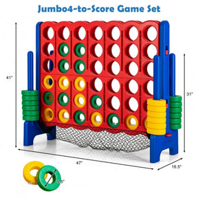 4-to-Score Giant Game Set with Net Storage for Indoor and Outdoor